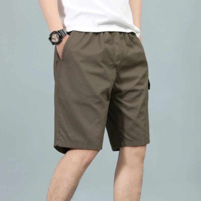 Men's L-5XL Work Shorts Streetwear Casual Cotton Cargo Shorts Summer Breathable Fitness Knee Shorts Sports Shorts Man Workwear