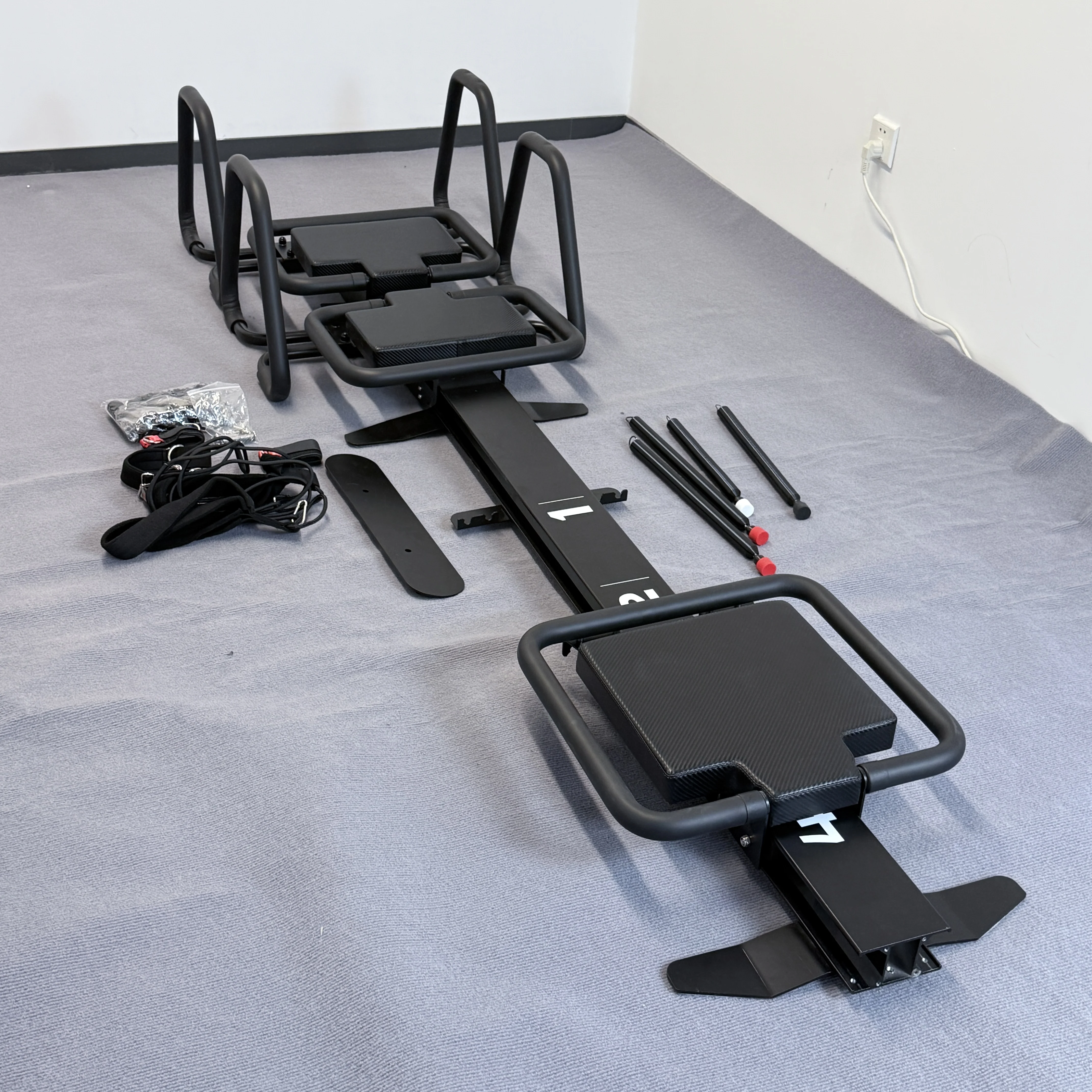 

Megaree Luxury High End Workout Yoga Core Bed Black Megaformer Exercise Adjustable Aluminum Reformer Pilates Machine For Sale