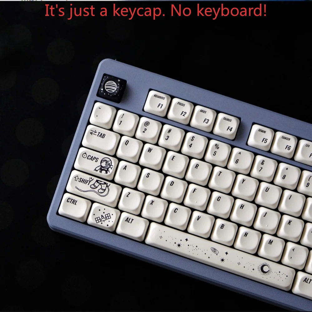 Astronaut Themed Keycap Set PBT MOA135 Key Creative Minimalist Keycap Suitable for Mx Switch Mechanical Keyboard Gaming Keyboard