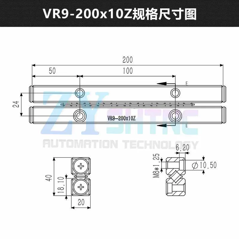 High precision New VR9-200-10Z VR9-300-15Z VR9-400-20Z VR9-500 Cross Roller Guide VR9-200/300/400/500 Precision Linear Motion