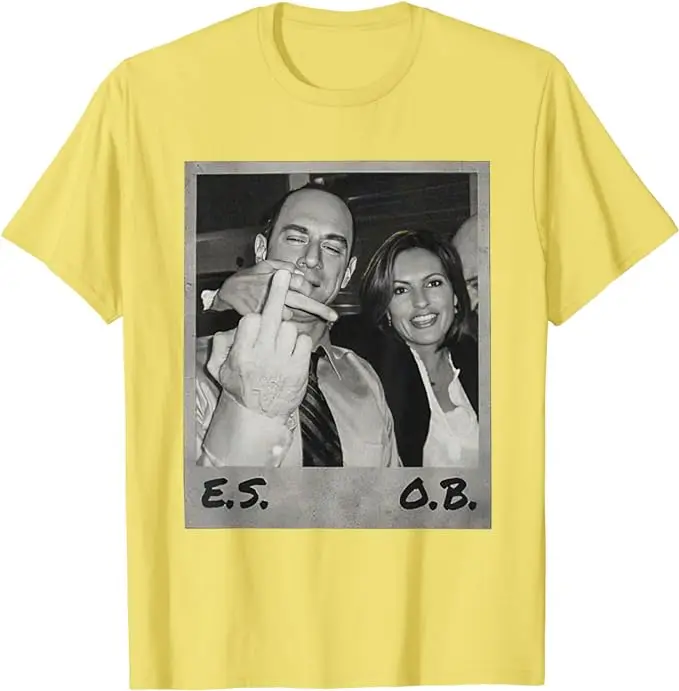 Elliot Stabler and Olivia Benson T-Shirt Humor Funny Rock Music Lover Graphic Tee Short Sleeve Blouses Y2k Top Cool Novelty Gift