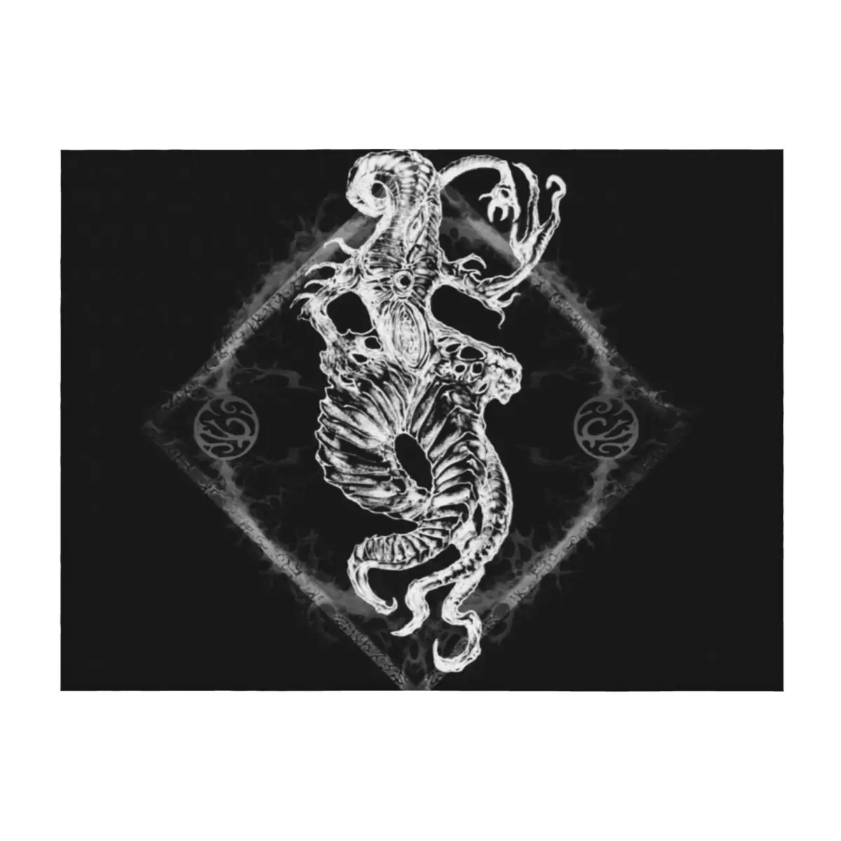 

NYARLATHOTEP B&W Throw Blanket Bed Fashionable Flannel Fabric Vintage Luxury Throw Blankets
