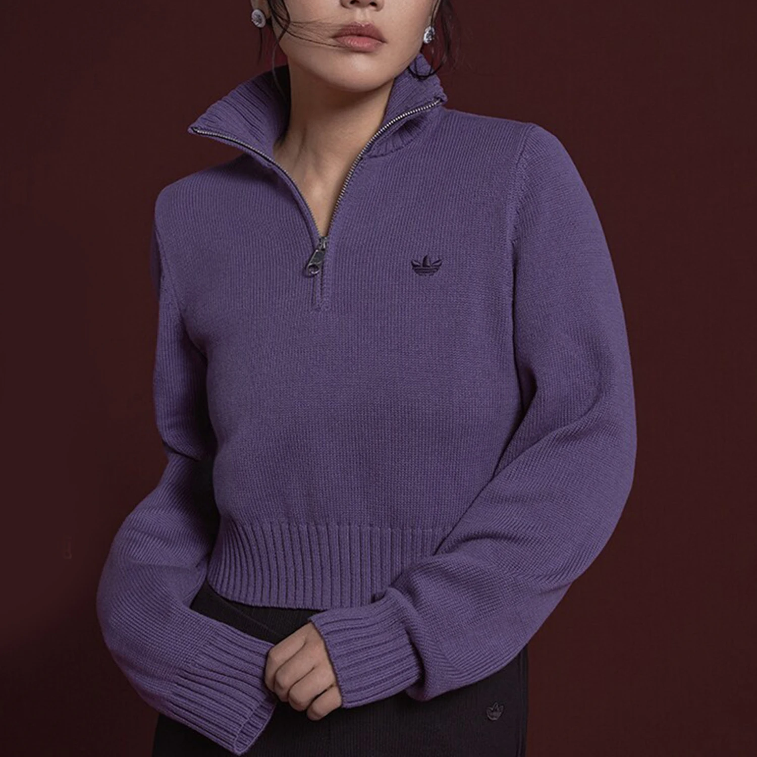 

Adidas genuine Originals Women's Knit Loose-Fit Long Sleeve Casual Hoodie IJ8296