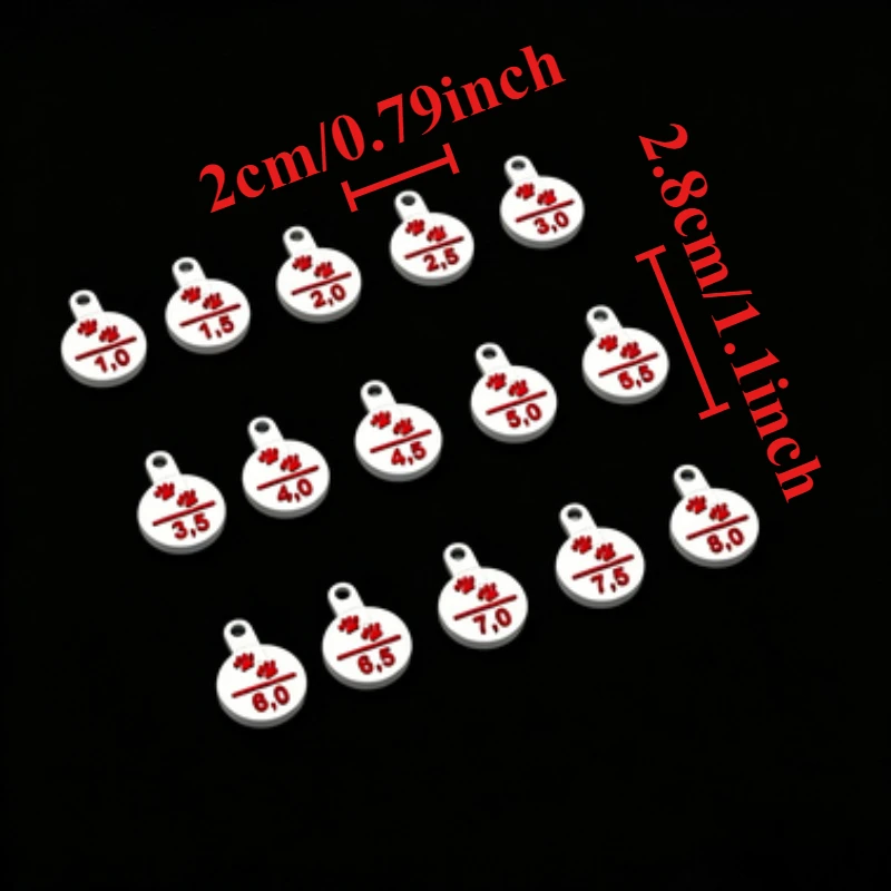 15Pcs Round Knitting Stitch Markers,White Base with 3D Red Paw Print Numbered Crochet Sewing Row Marker for Hand Knitting Crafts