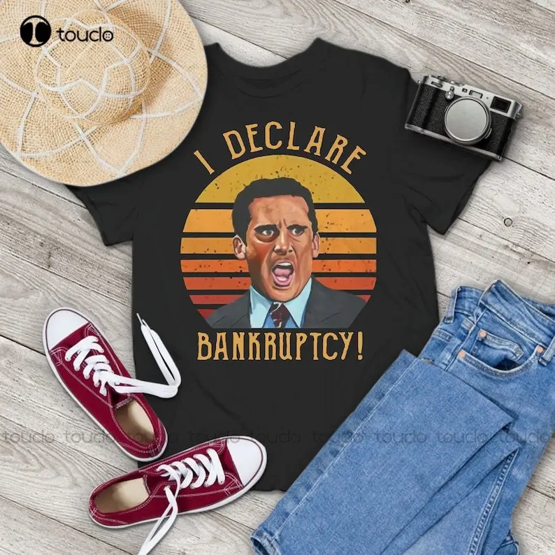 Office Michael Scott I Declare Bankruptcy Sunset Vintage T-Shirt, The Office Shirt, Michael Scott  Digital Printing Tee Shirts