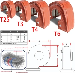 Turbo Charger Heat Blanket Exhaust Wrap Heat Shield Cover Fastener Springs Red T2 T25 T28 GT28 T3 GT35 T4 GT40 GT45 T6 T5 GT55