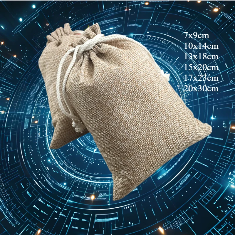 

60pcs Small Jute Bags Burlap Gift Pouches Birthday Party Favors Candy Sack Storage Packaging Christmas Supply Decor Solutions