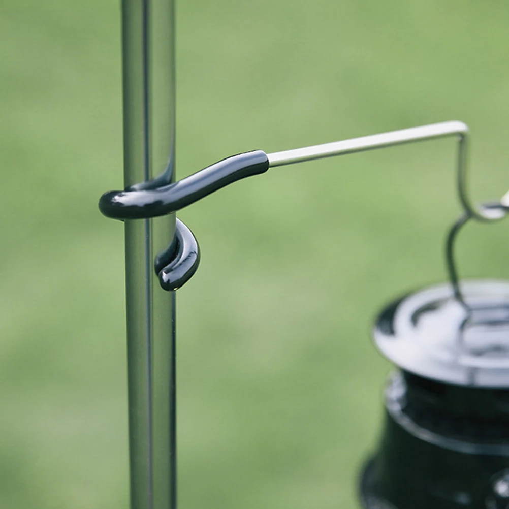 

Stainless Steel Hooks Camping Pole Light Hangers Anti-Slip Rubber Sleeve Lightweight Portable Outdoor Gadget For Tent Lantern