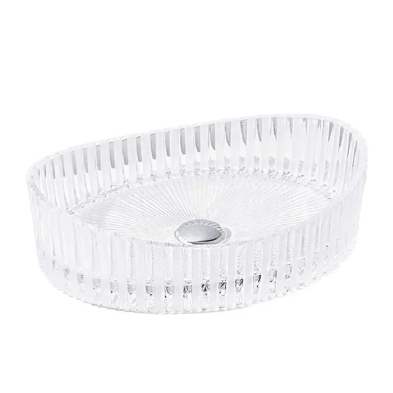 Light luxury Italian oval glass counter basin wash basin
