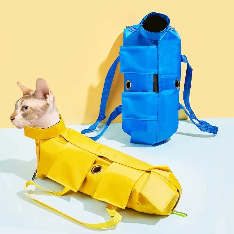 

Portable and foldable pet carrying bag for cats, anti-scratch and bite, fixed cat bag for vaccination