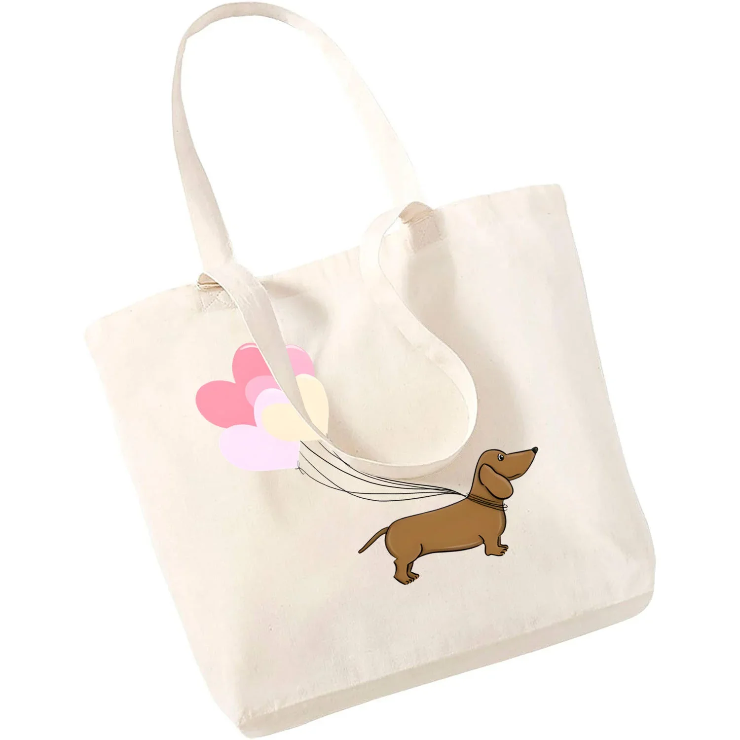 Bolso de compras para mujer, bolsa de mano plegable y reutilizable con diseño de perro salchicha Teckel, perro bonito y Animal, ideal para estudiantes