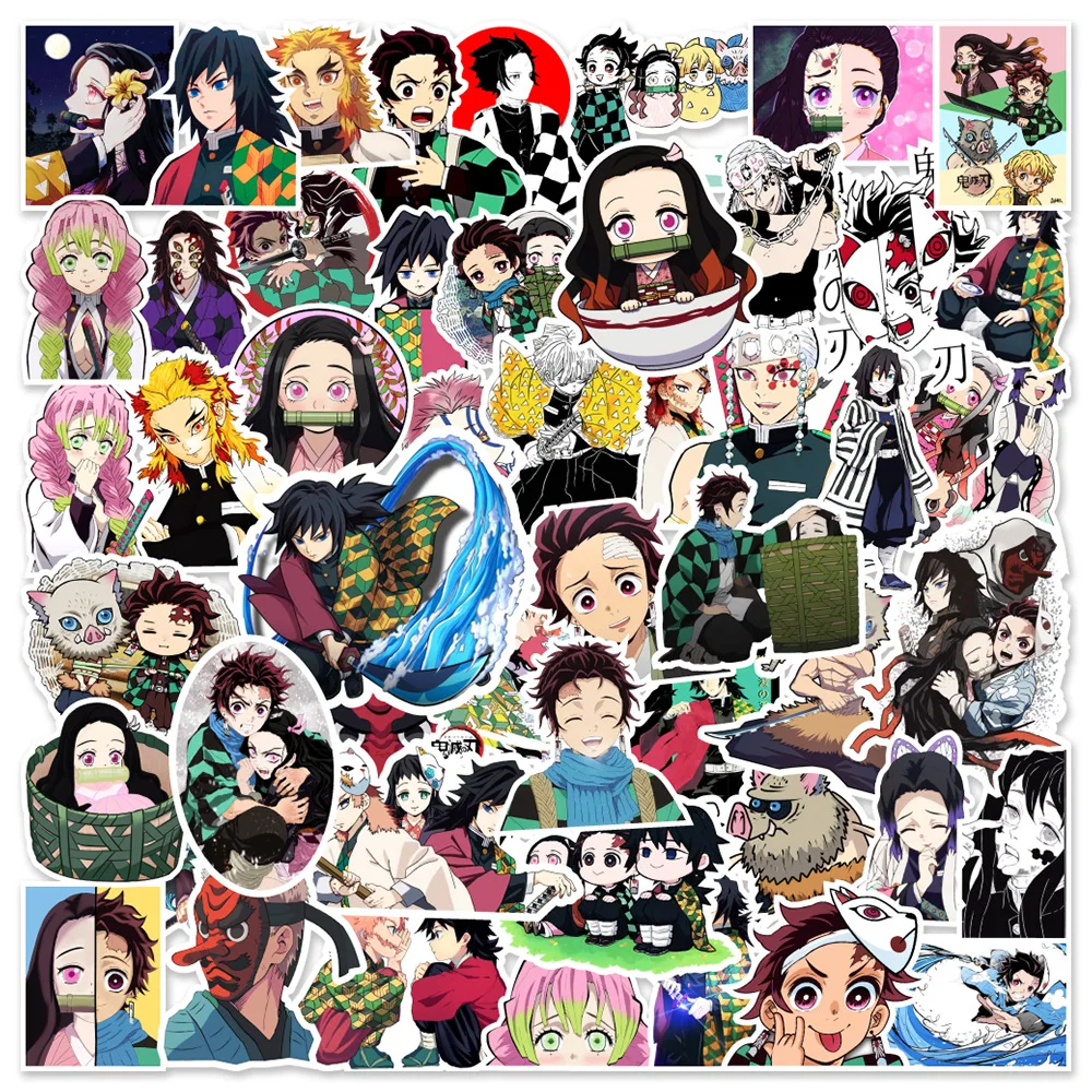 10/30/50pcs Demon Slayer Cartoon Stickers Cool Anime Graffiti Sticker DIY Phone Water Bottle Suitcase Graffiti Manga Decals Pack