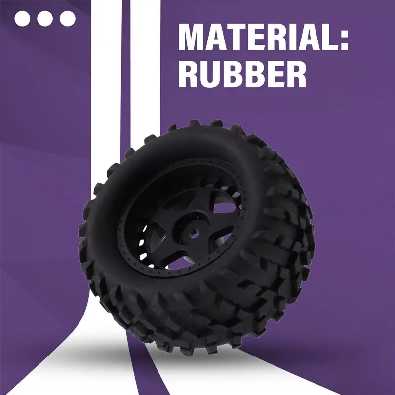 B78B-4Pcs 80MM Tire Tyre Wheel Universal For TRAXXAS 1/16 E-Revo, For HSP 94186 For Wltoys 144001 RC Car Upgrade Accessories