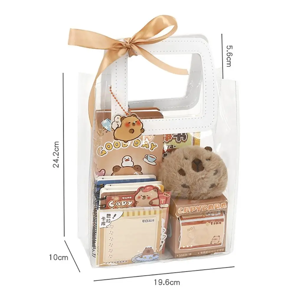 Imagem -06 - Capivara Cartoon Papelaria Conjunto com Bolsa Bonito Presente de Aniversário para Estudantes do Ensino Fundamental Papelaria Kawaii Abundante