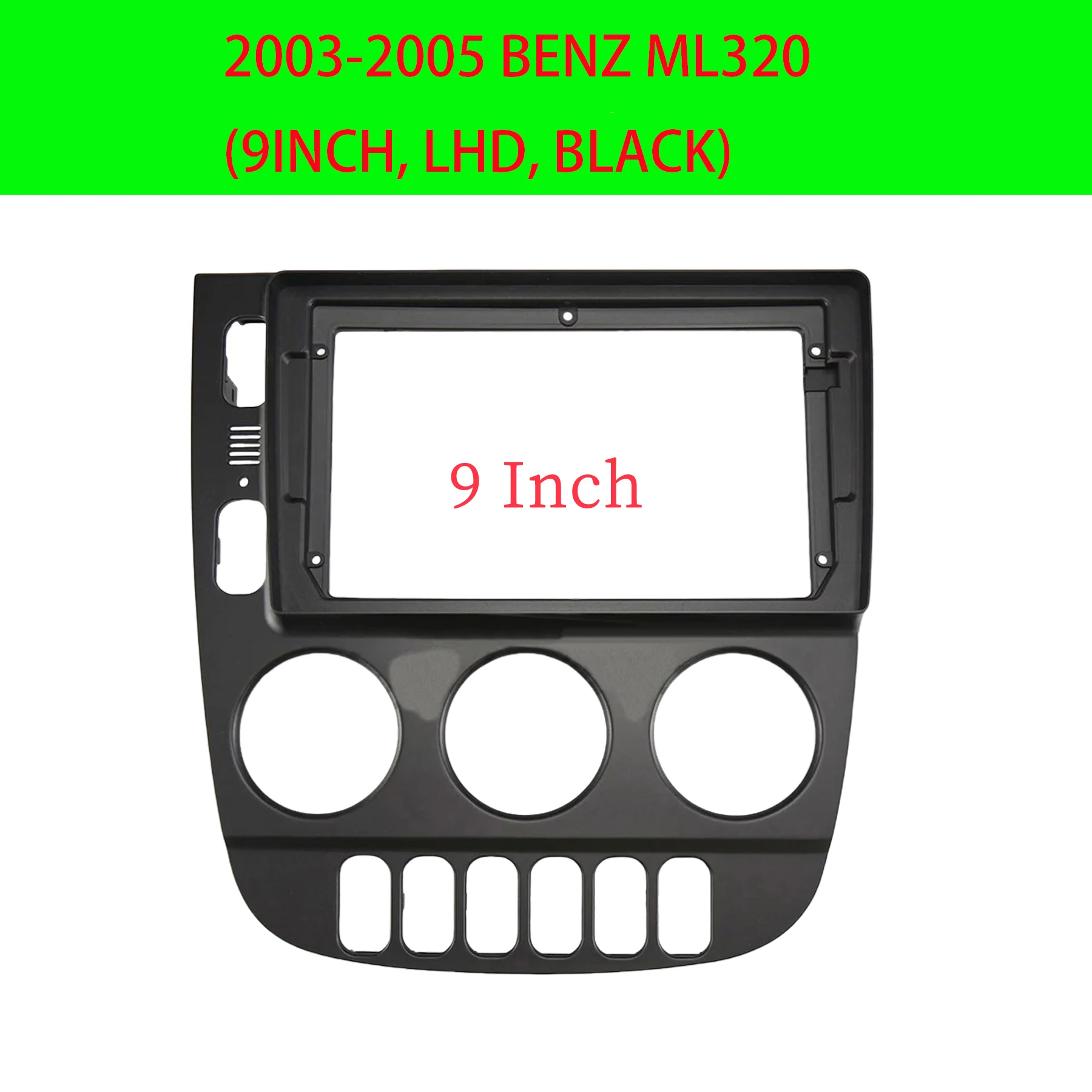 9 Inch Car Frame Fascia Adapter Android Radio Dash Fitting Panel Kit For Benz ML ML320 M-Class W163 2003-2005