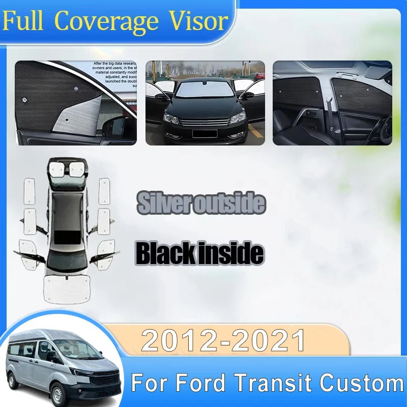 

Car Full Coverage Windshield Visors For Ford Transit Custom Accessories MK1 2012 2013-2021 Car Window Sunshade Anti-UV Shades