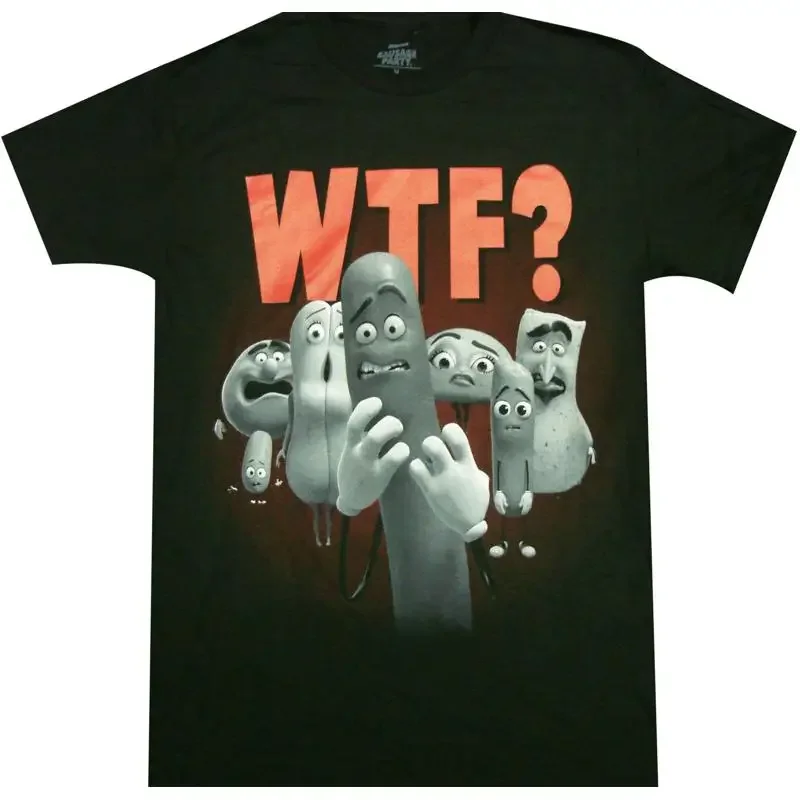 Official Sausage Party WTF? Group Shot Adult T-Shirt - Comedy Movie Seth Rogen