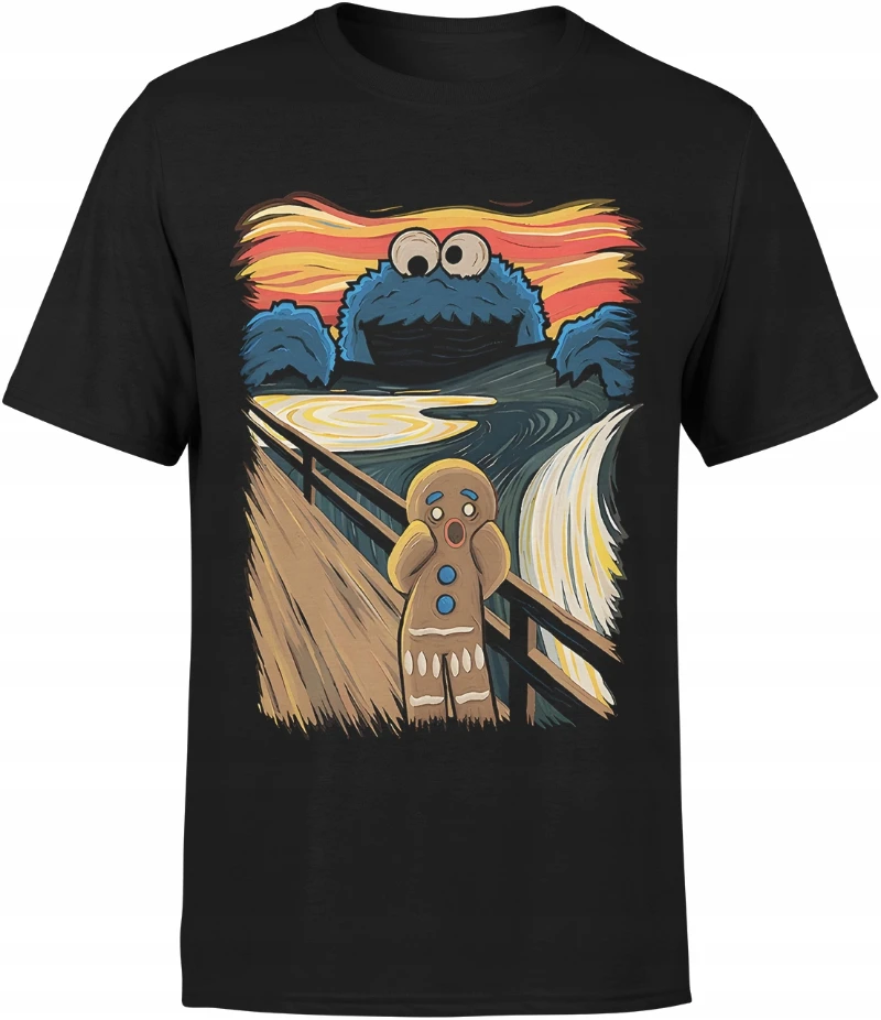 Sesame Street Womens Sesame Street MEN'S T-SHIRT COOKIE SCREAM COOKIE MONSTER GINGERBREAD WITH PRINT