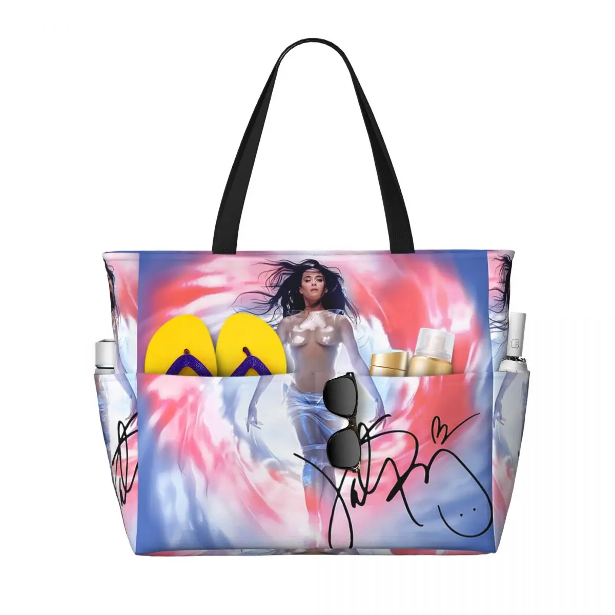 

Katy Perry Autograph Beach Tote Bag Sport Gym Yoga Duffle Large Tote Bag Women Travel Bag Fitness bag