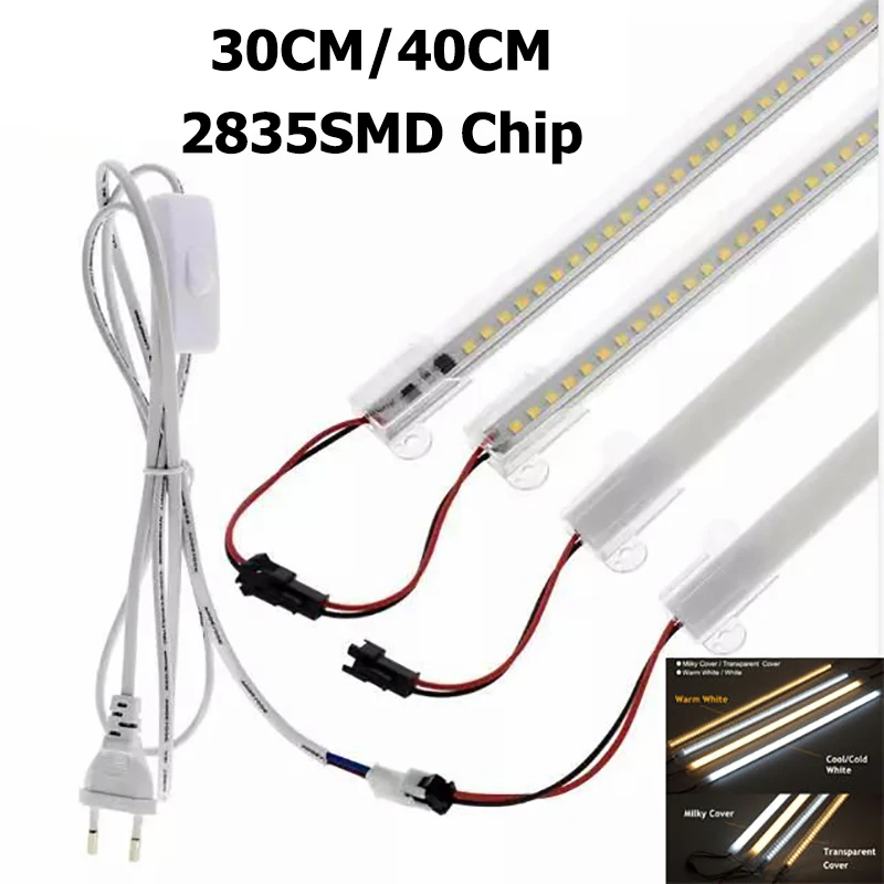 30CM/40CM Led Tube Light Bar Lights Lamp Showcase Floodlight Camping 220V White Warm Stand Display Room 5000k Clear/Milky Shell