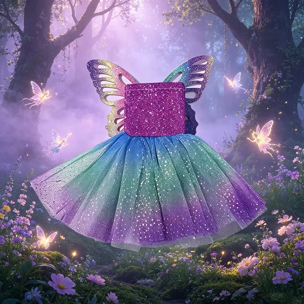 30CM Christmas Doll Flower Fairy Dressing Fairy Style Dress Doll Wardrobe Fashion Essential Item Suitable for 30CM Christmas Dol