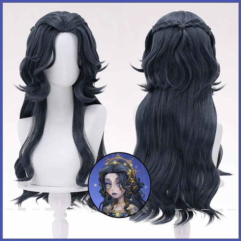 Lili 123Identity V علم النفس شعر مستعار تأثيري حلم الأبدي Ada Mesmer طويل قوي الأزرق متموج خصلات الشعر المستعار للنساء الفتيات حفلة H