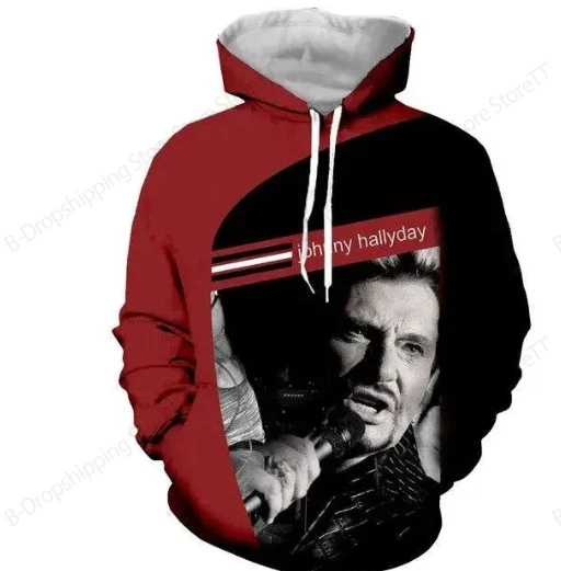 شعبية البوب المغني جوني هاليداي ثلاثية الأبعاد طباعة هوديي الرجال النساء موضة روك عادية الهيب هوب هوديس البلوز المعتاد هوديي الذكور