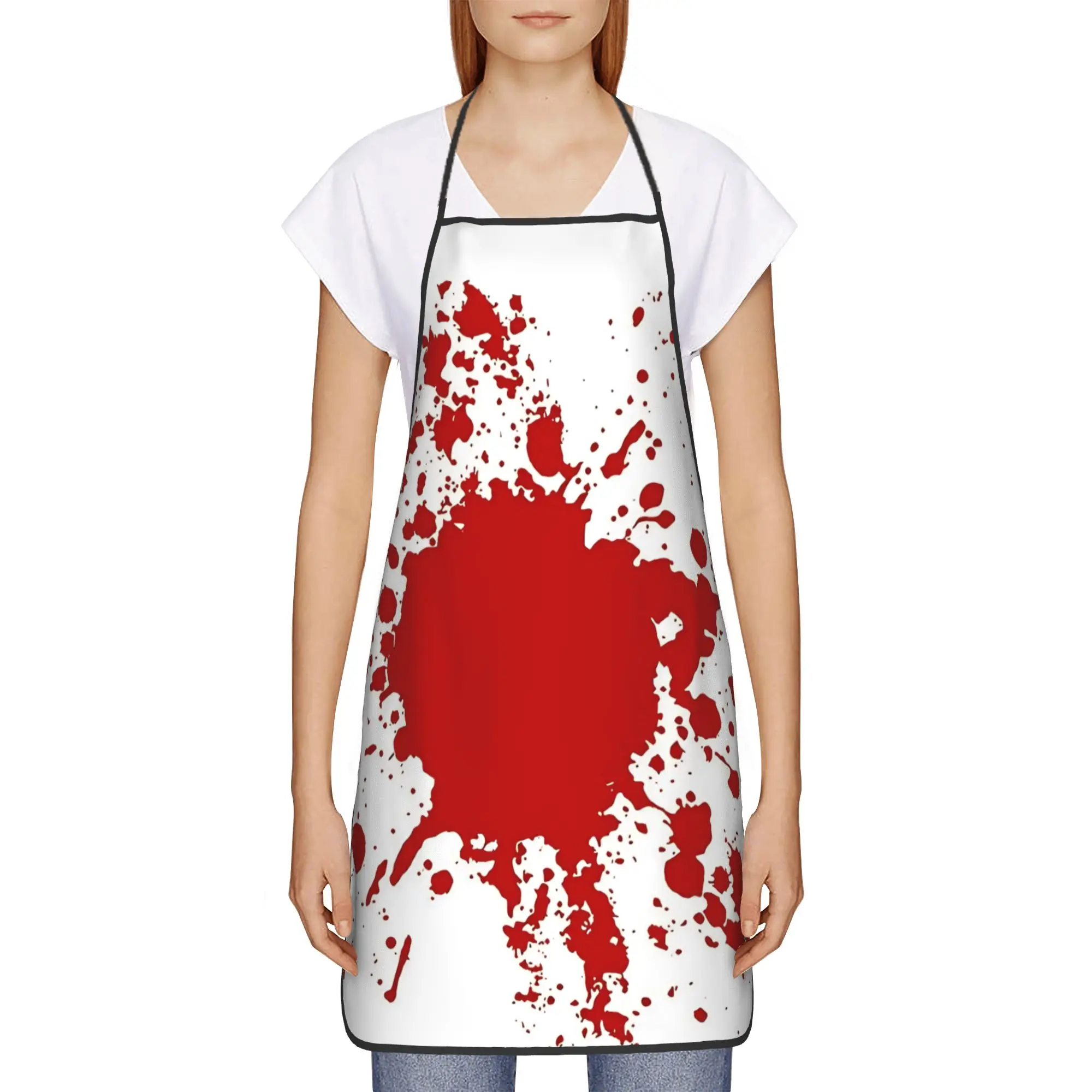 Blood Splatter Psycho Killer Apron  Cooking Barber Kitchen Accessories Home Fashionable Aprons without Pocket