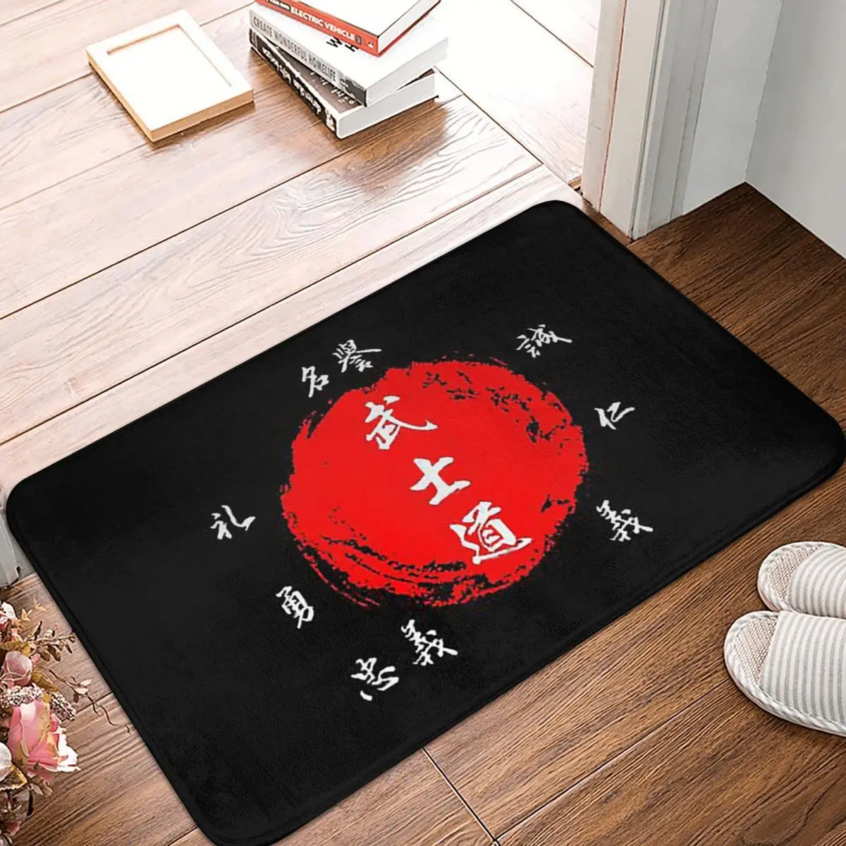 7 Virtues Of Bushido Code Samurai Way Of The Warrior Japanese Kanji Anti-slip Doormat Floor Mat Carpet Rug Footpad Mats