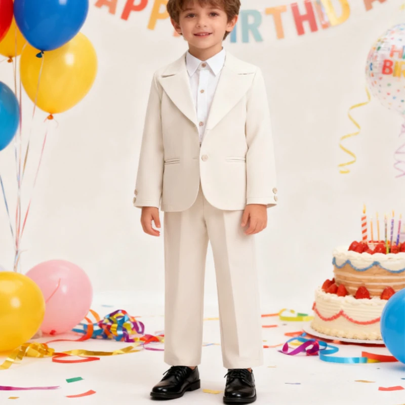 

New Cartoon Movie Bad Kids Cosplay White Suit Set Boy Carnival Birthday Party Clothes Kid Festival Performance Mr. Wolf Costume