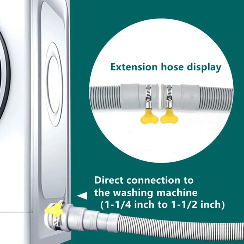 Washer Drain Hose, 6.5 Feet Flexible Washing Machine Drain Hose Universal Dishwasher Drain Hose Extension Kits Durable