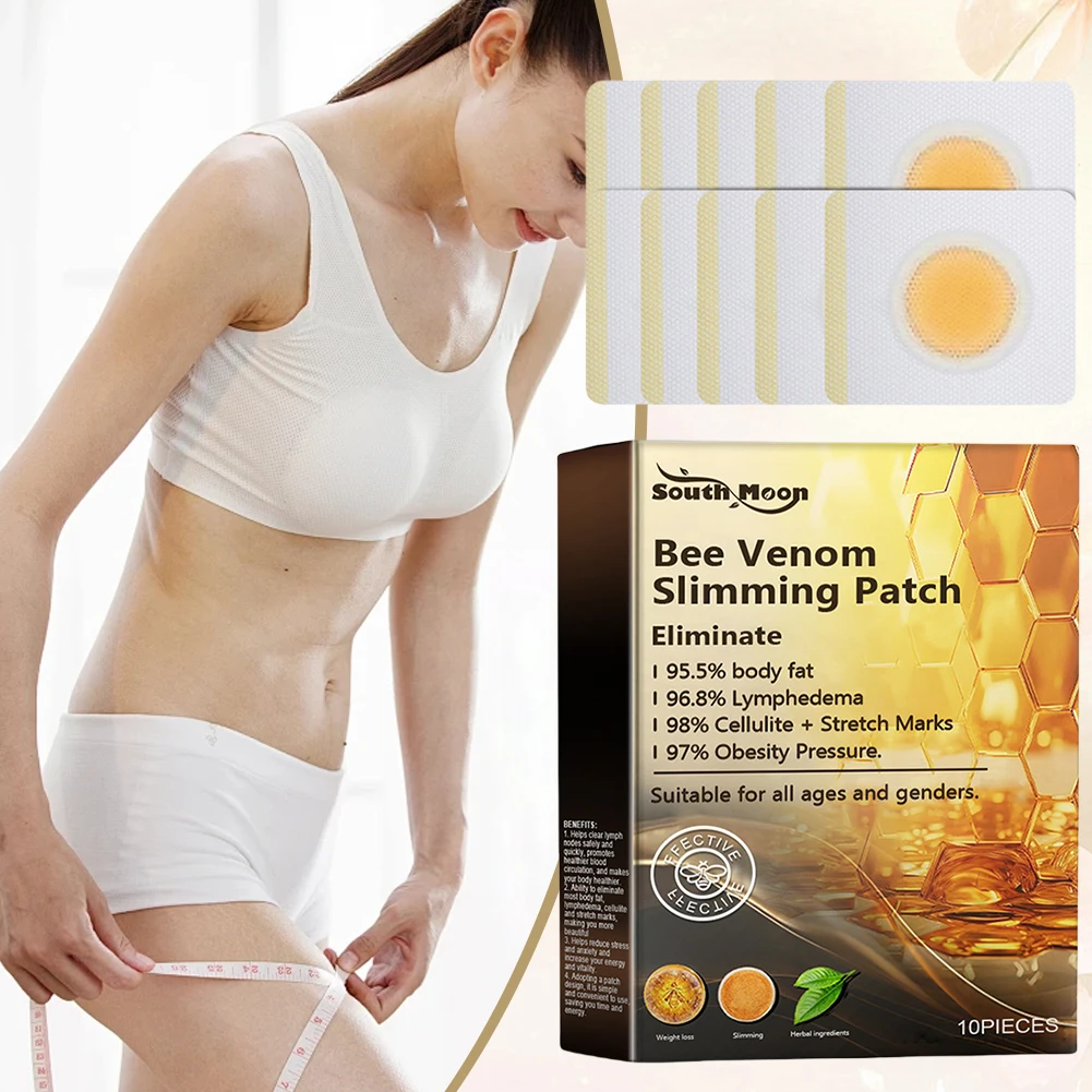 10Pcs Bee Venom Slimming Patches Body Shaping Bee Venom Lymphatic Drainage Slimming Patch Belly Slimming Patch for Female Male