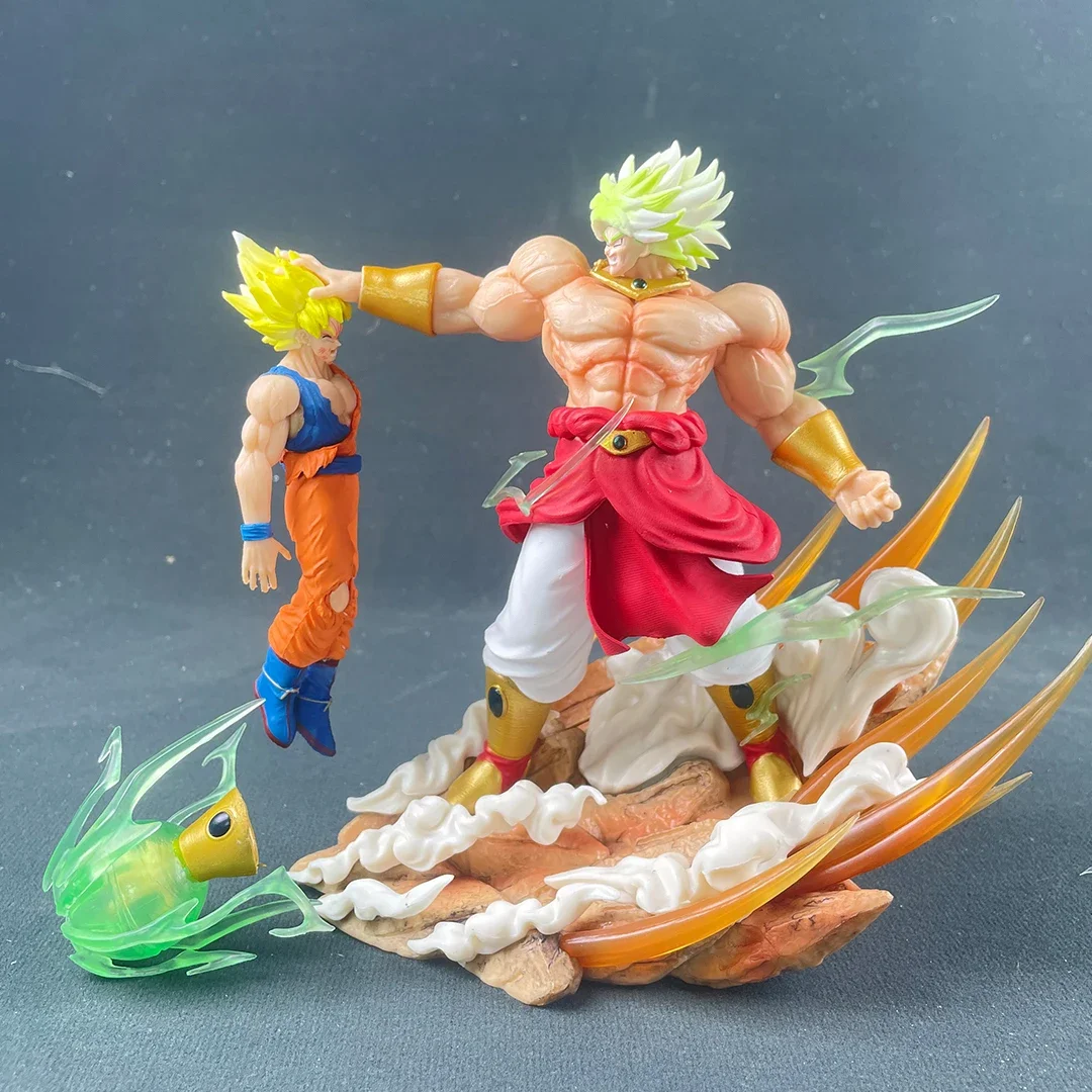 Anime Dragon Ball broly Vs Son Goku Figurine 20cm Gk Pvc Action Figures Statue Collection Model Toy Gifts