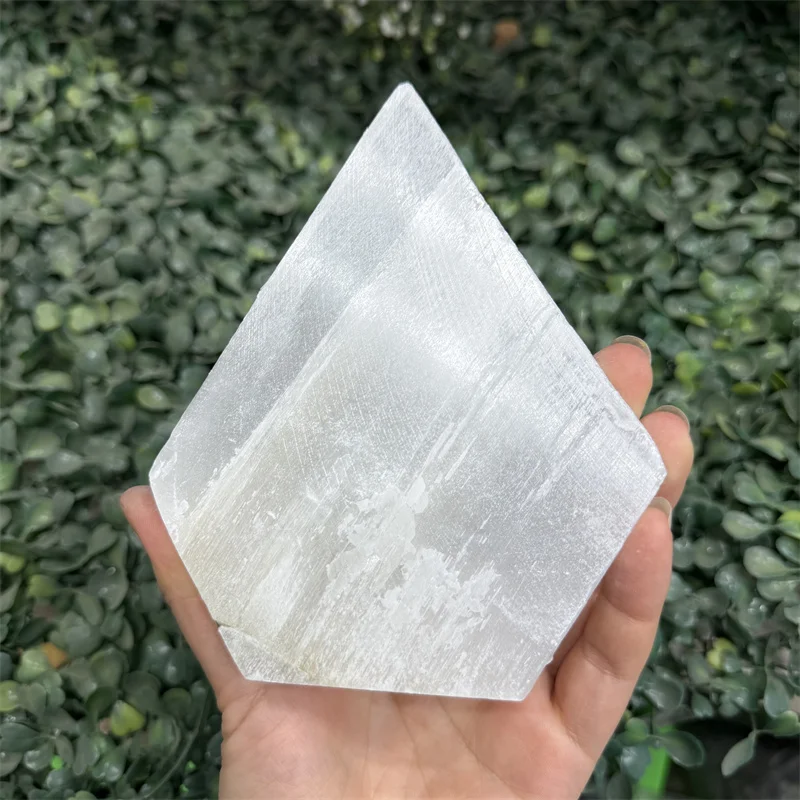 Natural Selenite Crystal Slab Station Mineral Flat Crystal Plate for Cleansing Purification Healing Gift Home Decor