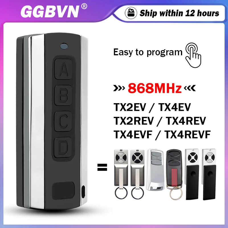 

Work With LiftMaster TX4EVF TX2EV TX4EV 868MHz Garage / Gate Remote Control CHAMBERLAIN TX4REVF TX4REV TX2REV Garage Door Opener