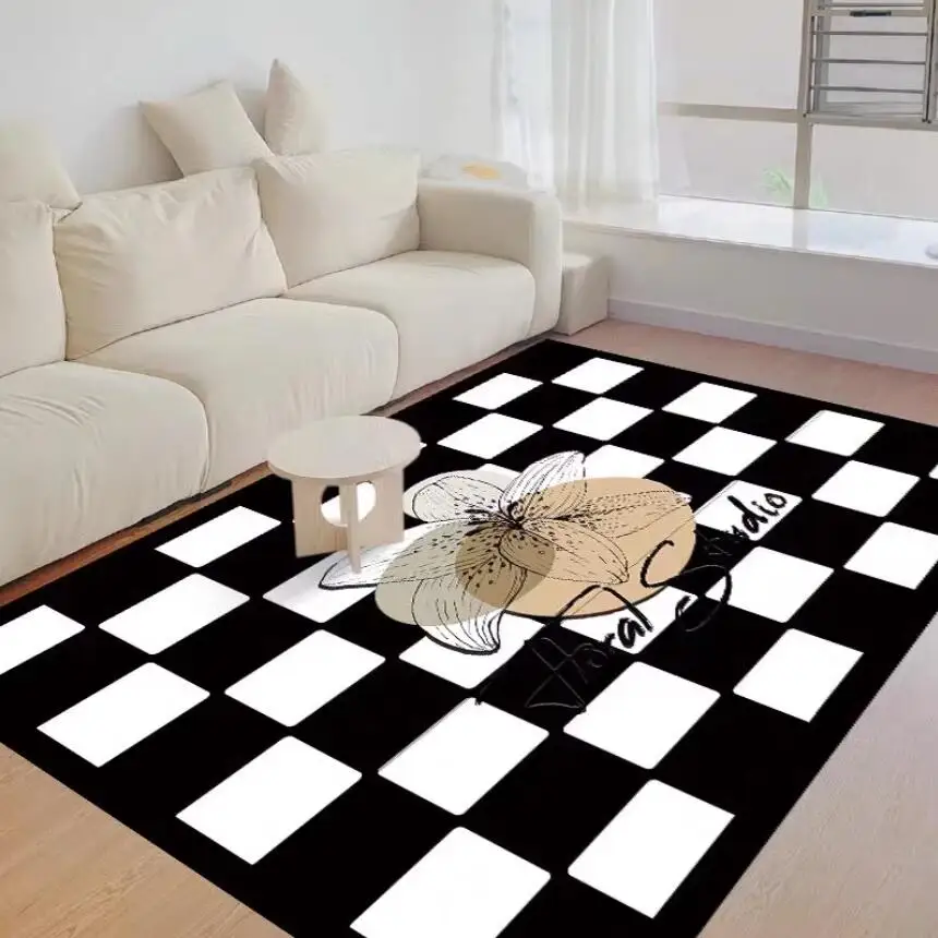 Nordic Color Checkerboard Plaid Carpets for Living Room Decoration Home Large Rugs Bedroom Decor Carpet Washable Rug Floor Mats