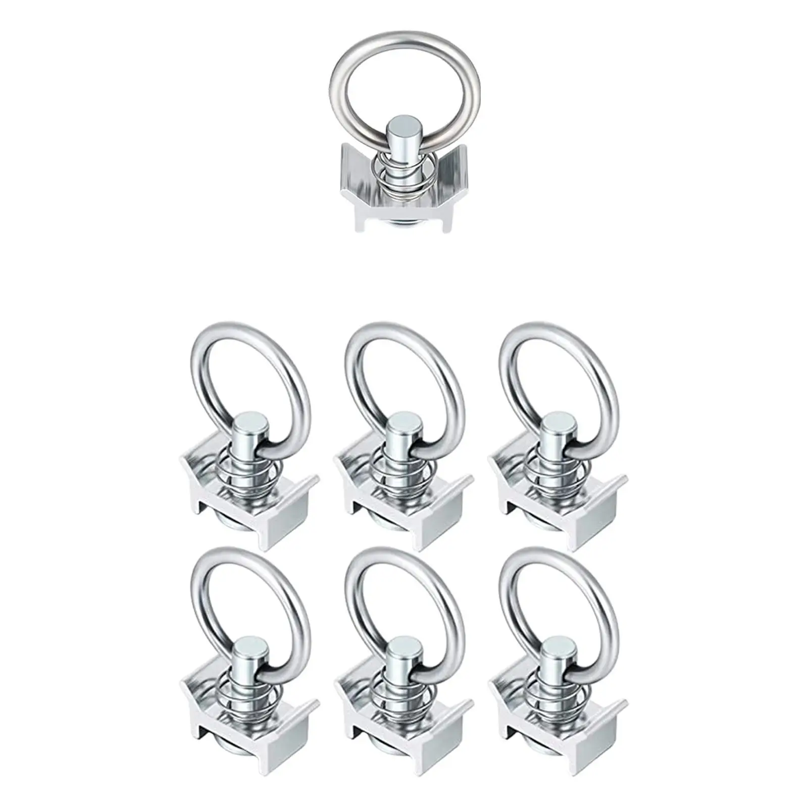 L Track Single Stud Fitting Versatile Sturdy Easy Installation with Round Ring Keeper Cargo Control L Track Tie Down for Trailer
