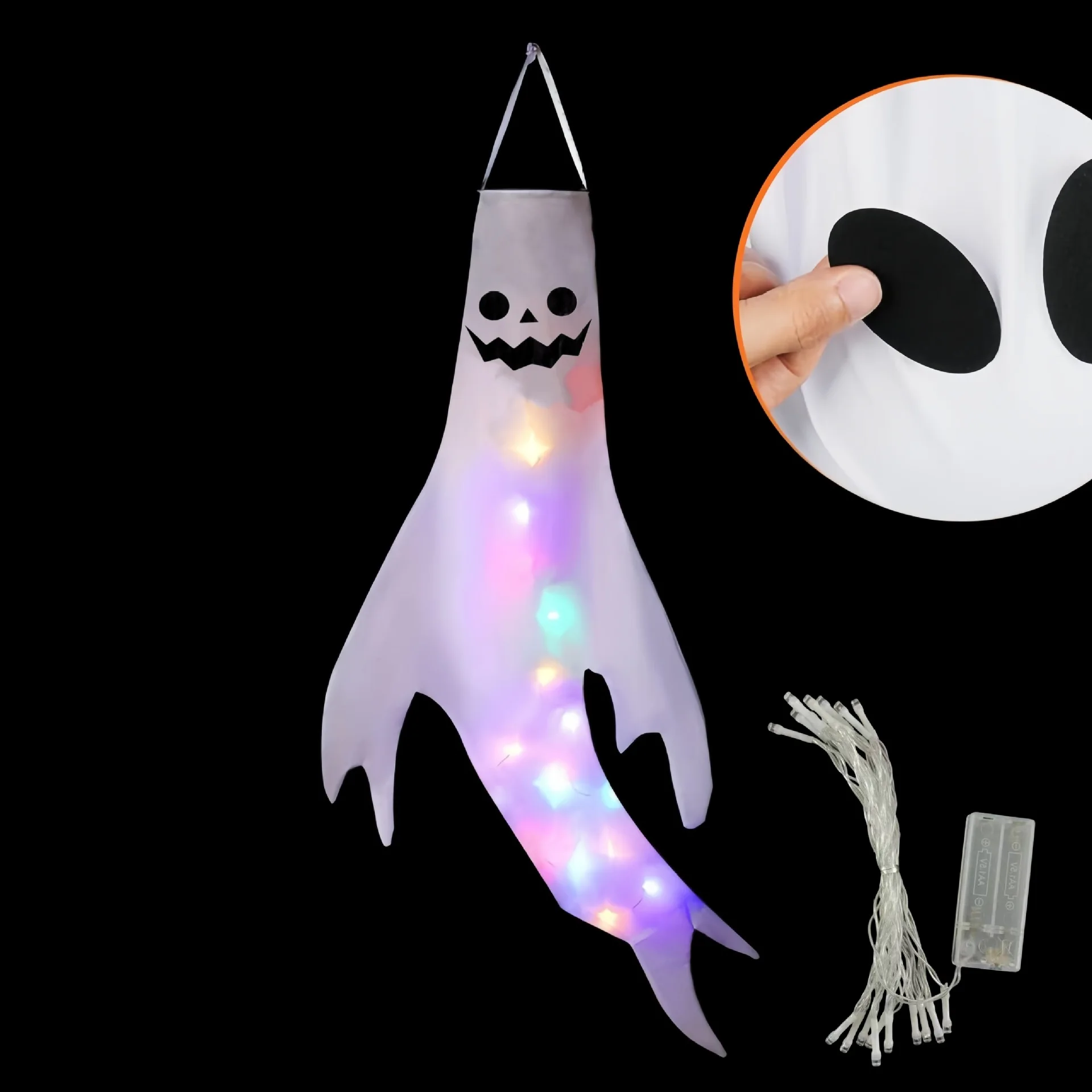 Große LED Halloween Outdoor Licht Hängen Geist Halloween Party Dress Up Glowing Spooky Lampe Horror Requisiten Home Bar Dekoration – Detail 4