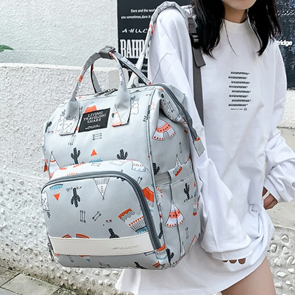 多機能ママバックパック大容量抗スプラッシュ水旅行バックパック耐摩耗性耐久性のある素材