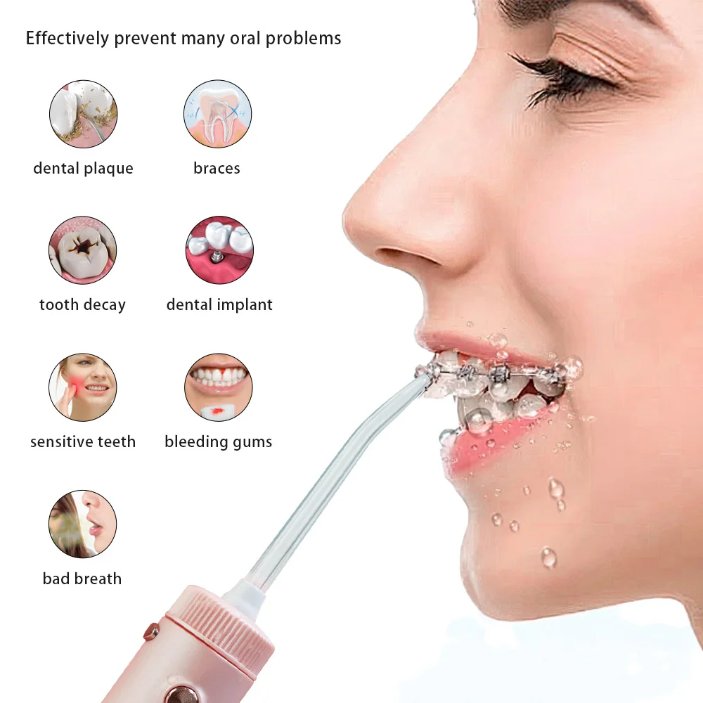 Water Flosser Oral Irrigator  Portable Dental  Large Capacity Water Tank Waterproof Teeth Cleaner 600ml 6 Jet Oral Care Electric