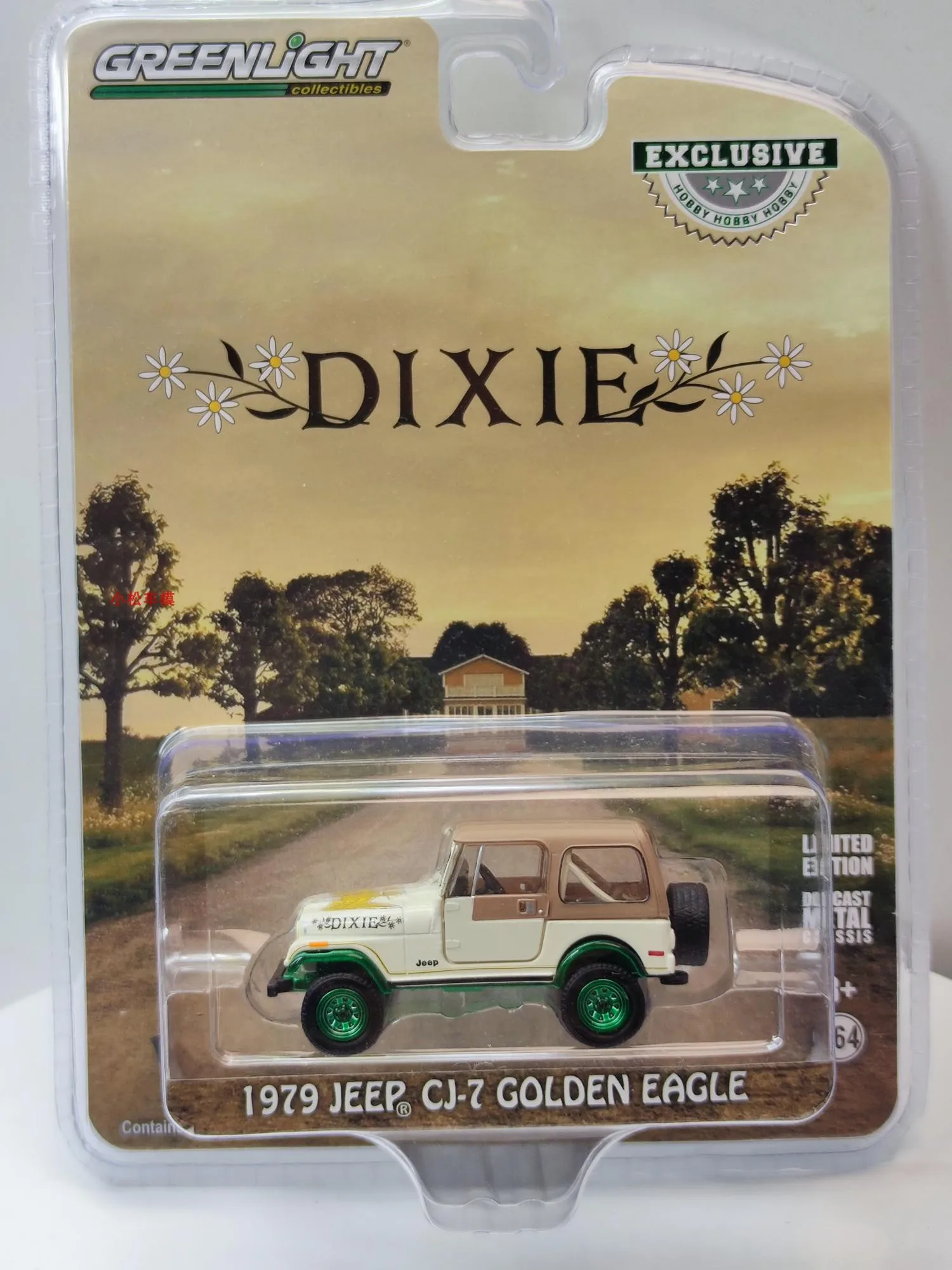

GreenLight 1:64 1979 Jeep CJ-7 Golden Eagle Dixie Green Machine Edition Diecast Alloy Car Model Collectible Gift