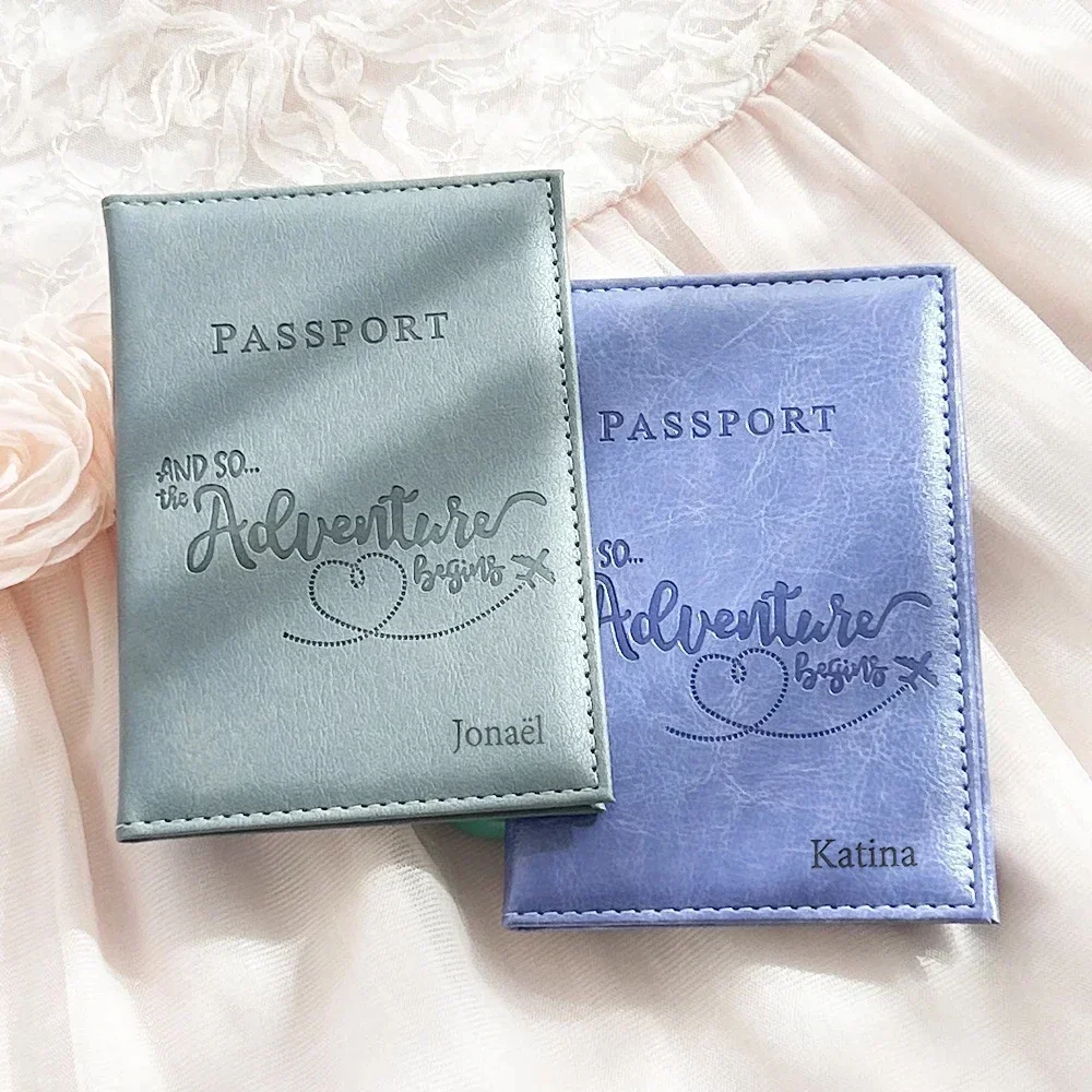 Fashion Letter Passport Cover Men Women Travel Passport Case Leather Pink Cute Document Covers Purse Girl Passport Holder