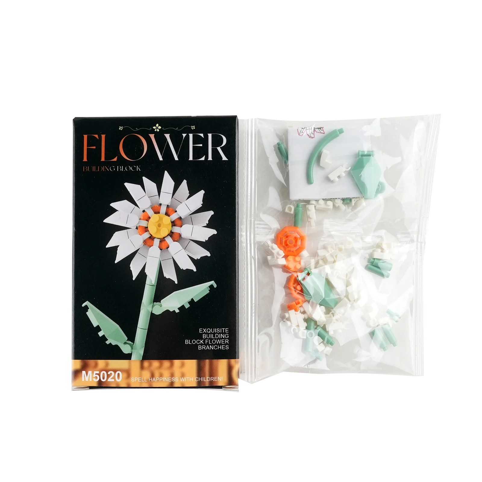 

Stemedu M5020 Daisy, Eternal Flower Bouquet Building Blocks, Realistic Floral DIY Home Decoration Model