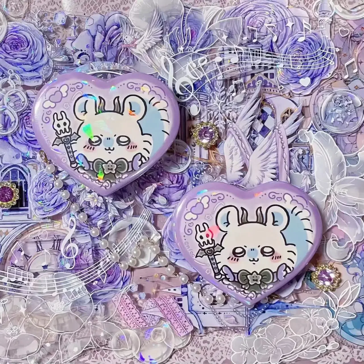 جديد Chiikawa الوردي الحب بار Hachiware Usagi الطرفية شارة Momonga بروش فستان لعب الأطفال