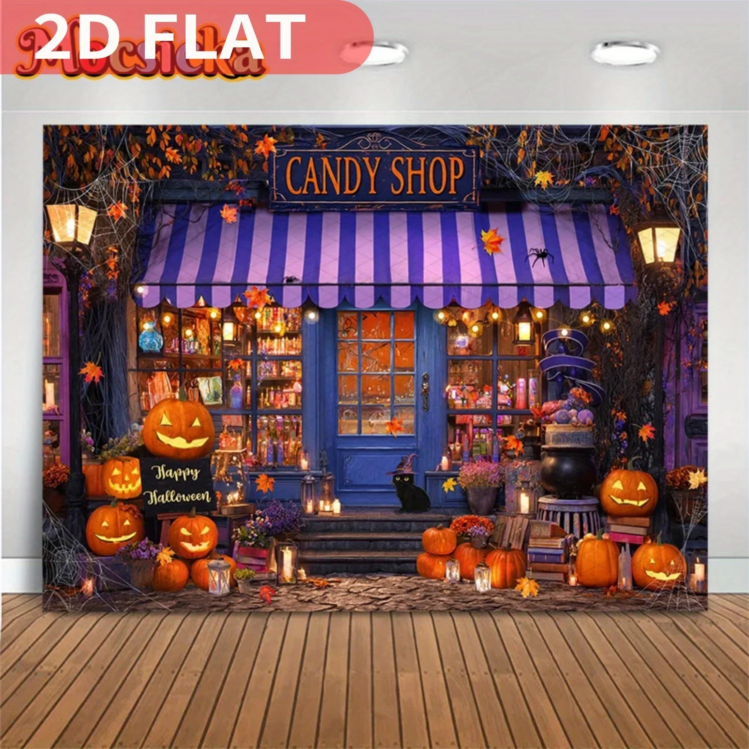 

1pc Happy Halloween Photography Backdrop, polyester Fiber, Creative Halloween Party Decorations Haunted House Spooky Night Scene