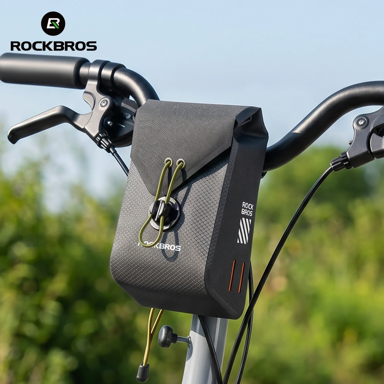 ROCKBROS Fahrradtasche Wasserdicht mit Magnetverschluss, Leichte, Wasserabweisende Lenkertasche, Oberrohr-Aufbewahrungstasche für Radfahrer