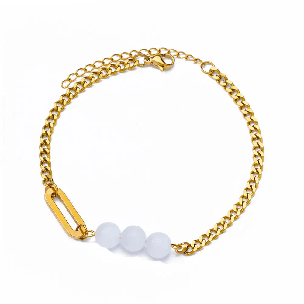 Zircon Cross Anklets for Women, Double Chain Design