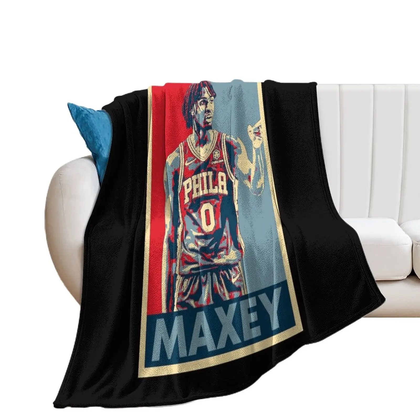 Tyrese Maxey Throw Blanket Flannel Decorative Throw Cute Hair Blankets