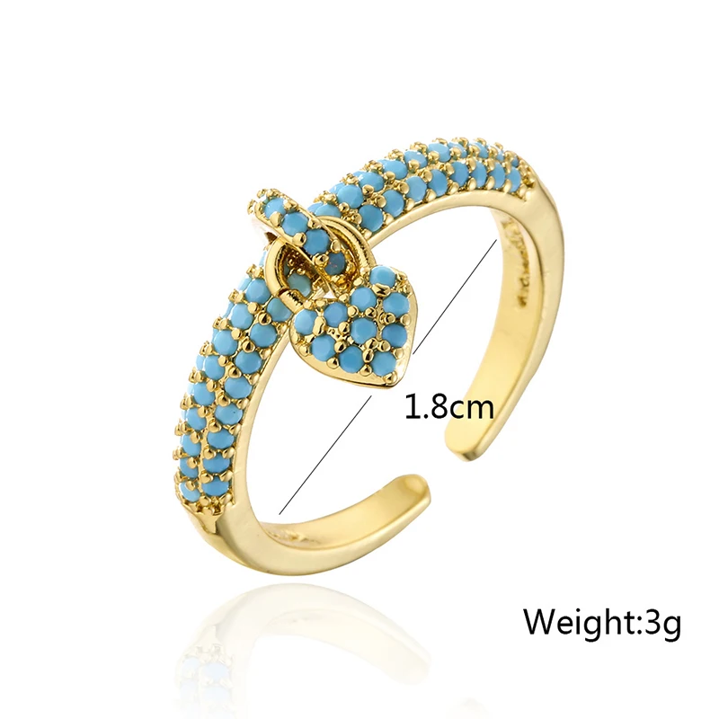 GANPUP Elegante Funkelnde Zirkon-Herz-Charm-Ringe für Damen, Modischer Neuer Trendiger Verstellbarer Ring, Schmuckgeschenk für Party und Urlaub – Detail 1