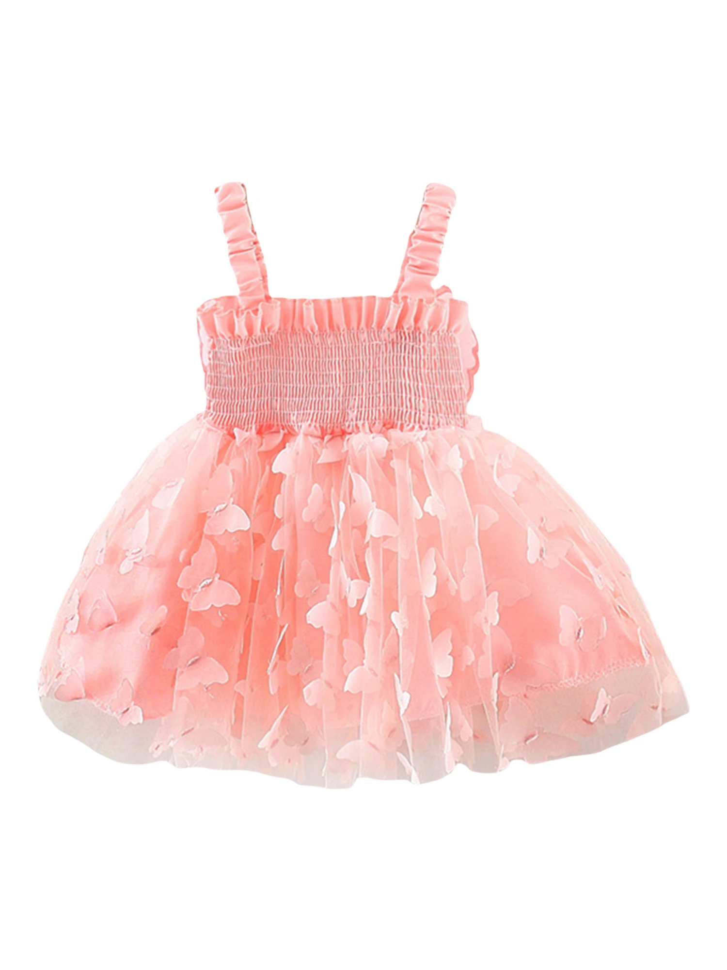 Cute and Stylish 3D Butterfly Print Dress for Little Girls